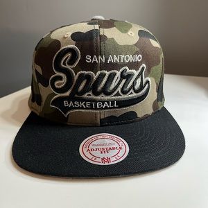 Mitchell & Ness San Antonio Spurs Leather Strapback Hat